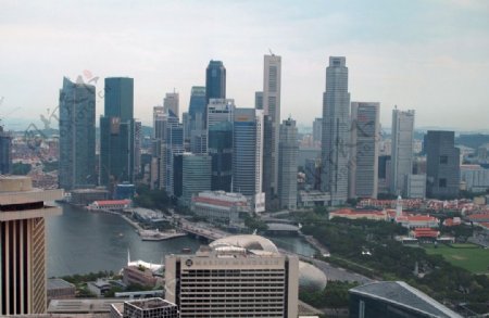 新加坡漂亮的城市美景俯瞰图片