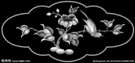 海棠花鸟图片