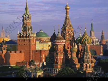 俄罗斯圣巴西尔大教堂和克里姆林宫图片