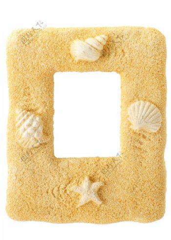 沙子海螺贝壳相框边框图片