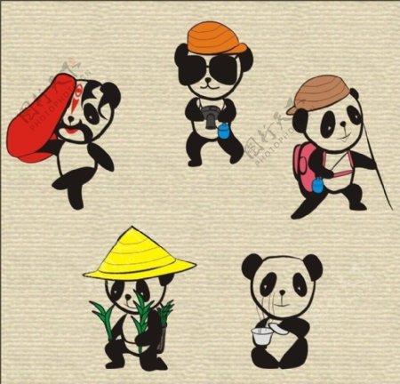 卡通熊猫设计图片