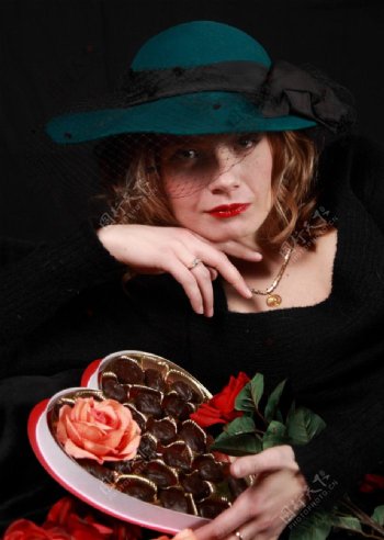 玫瑰花玫瑰帽子心形巧克力图片