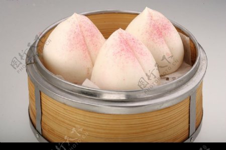 美食寿桃包图片