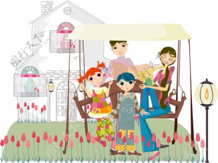 韩国插画欢乐家庭系列图片