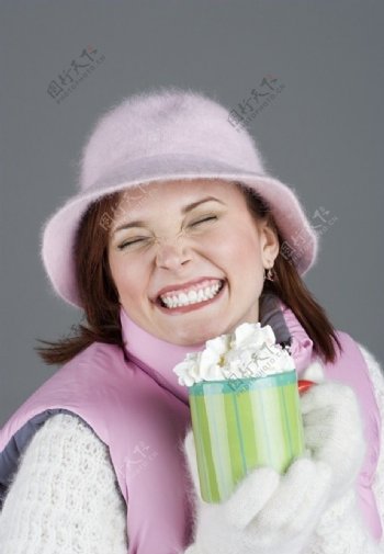 奶油冰淇淋高兴女士图片