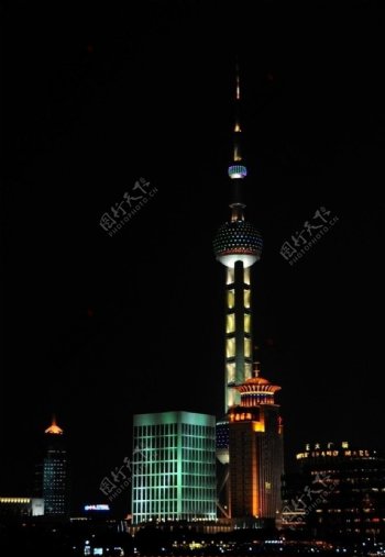 高清晰上海东方明珠塔夜景图片