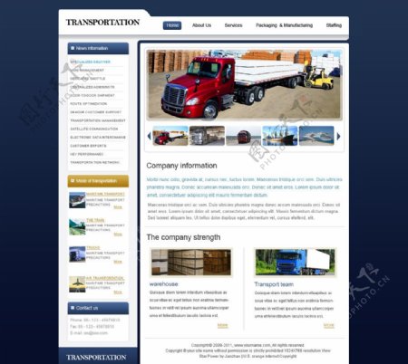 货运欧美网页模板图片