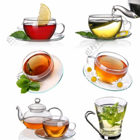 红茶绿茶柠檬茶花茶图片