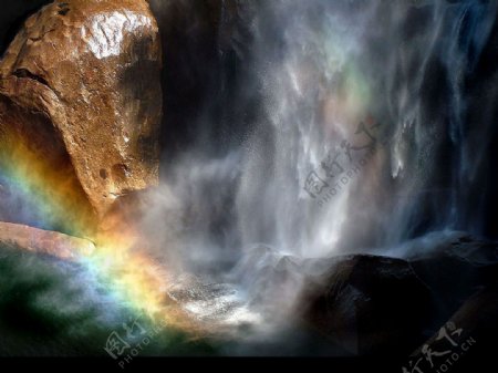 瀑布大自然水风景水流自然景观山水图片