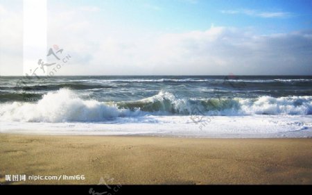 自然景观水海海浪图片