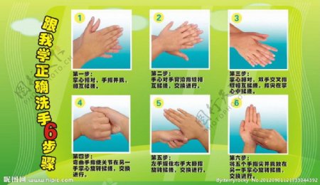 6步洗手展板图片