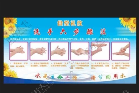 洗手六步骤法图片