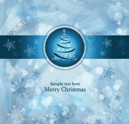 蓝色动感线条圣诞节背景图片