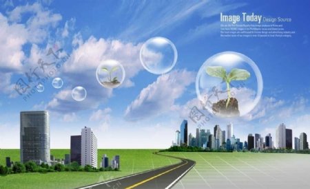 未来城市绿色环保素材图片