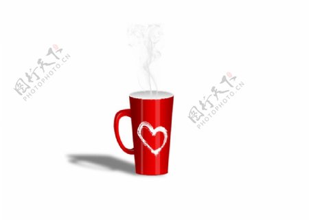 红色咖啡杯子图片