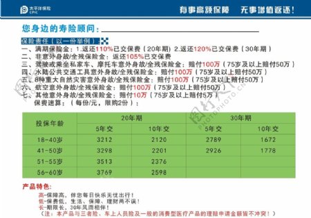 太平洋彩页背面图片