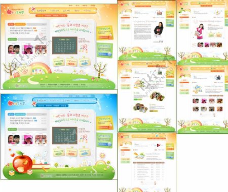 韩国网站儿童模板共7页图片