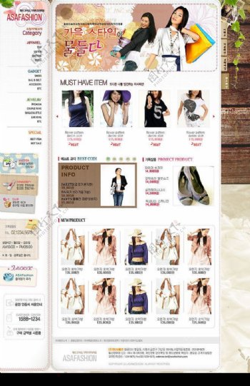 韩国女性服饰网页模板图片