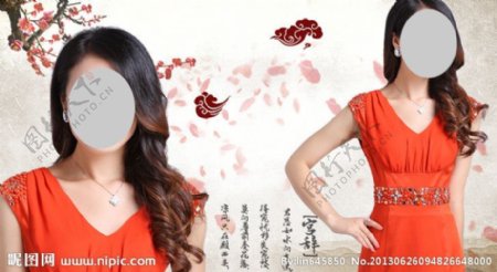 连衣裙海报中国风淘宝图片