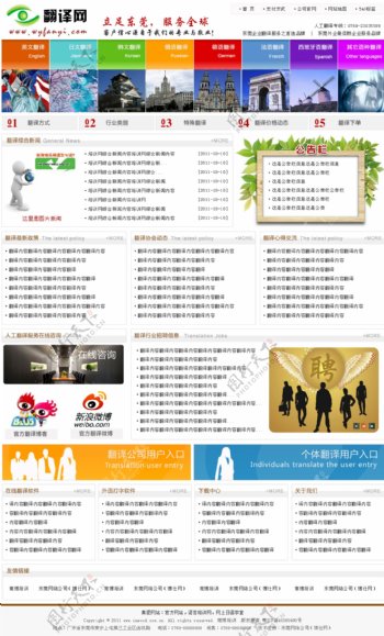 南博翻译网网站模板图片