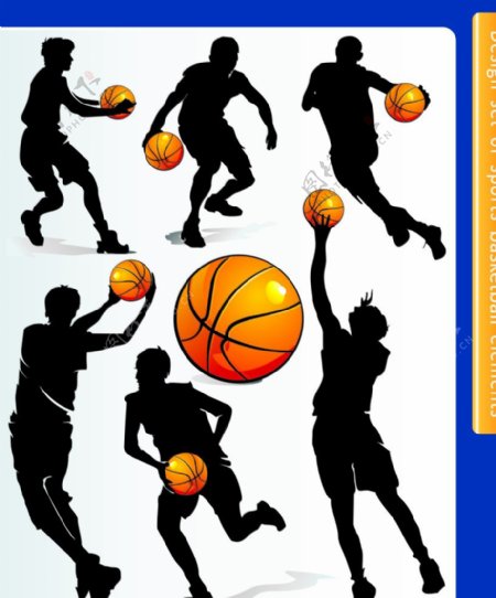 篮球剪影人运动图片