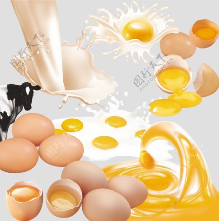 牛奶鸡蛋大集合图片