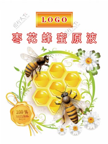 枣花蜂蜜原液图片