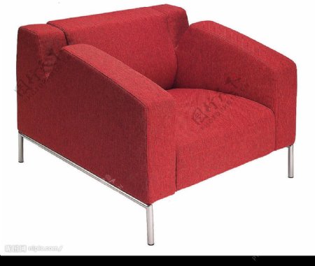 设计常用超大红沙发图片