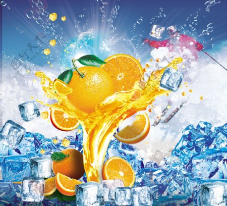 橙汁饮料海报图片