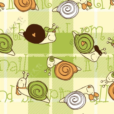 卡通蜗牛手绘动物花型