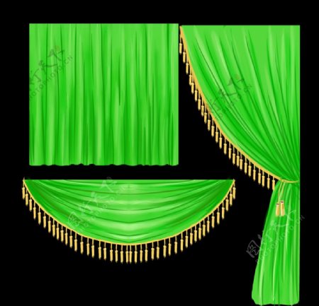 绿色布幔