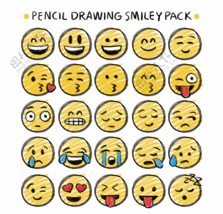 铅笔画笑脸