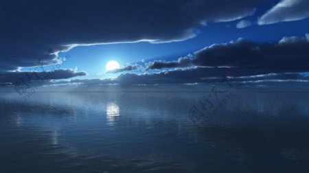 云月亮湖水