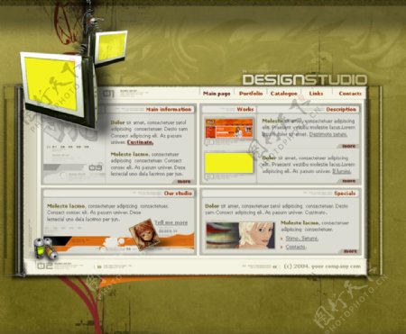 外国设计创意元素网站设计模板