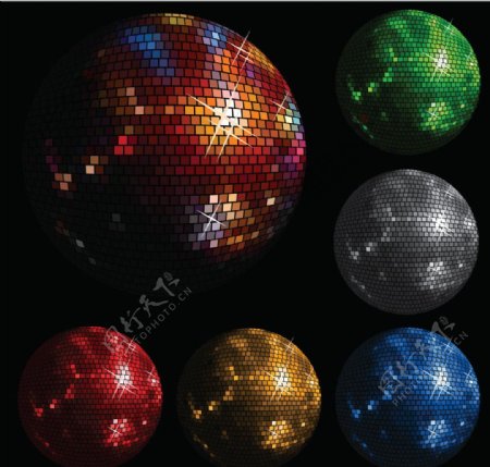 Disco水晶球矢量素材