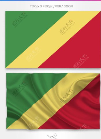 刚果共和国国旗分层psd