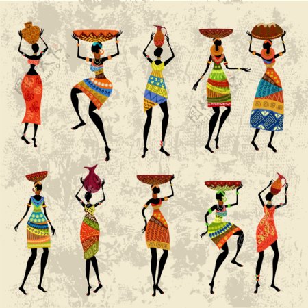 顶盆美丽的非洲妇女