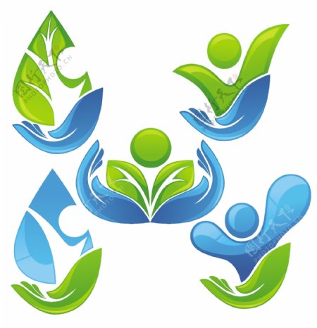 绿色环保手心logo