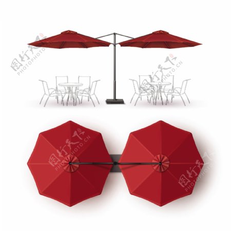沙滩遮阳伞矢量