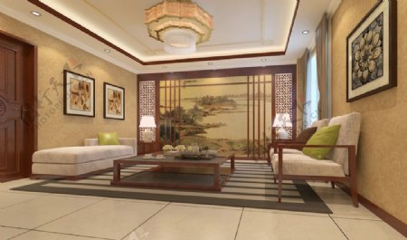 中式风格沙发背景
