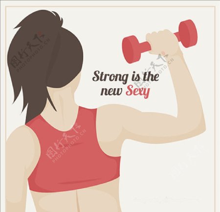 女性健美健身减肥海报