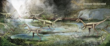 复古恐龙背景海报