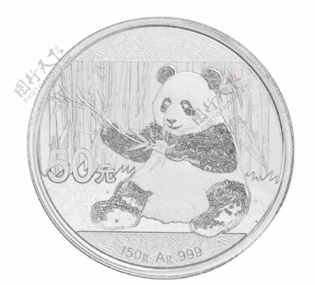 2017熊猫银币手绘效果图