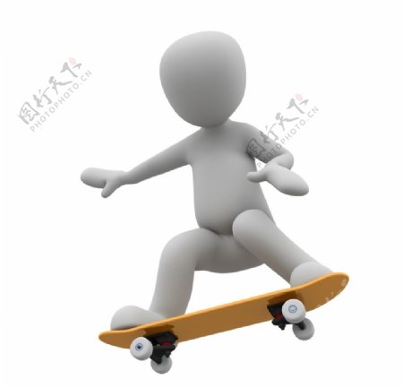 3D滑板小人
