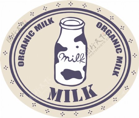卡通牛奶图标素材