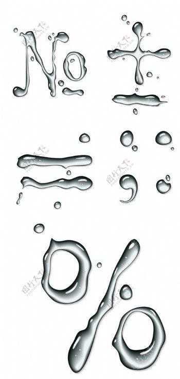 水滴组成的符号矢量素材