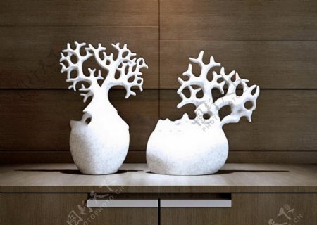 瓷器珊瑚艺术品模型