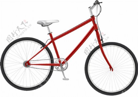 红色的自行车插图