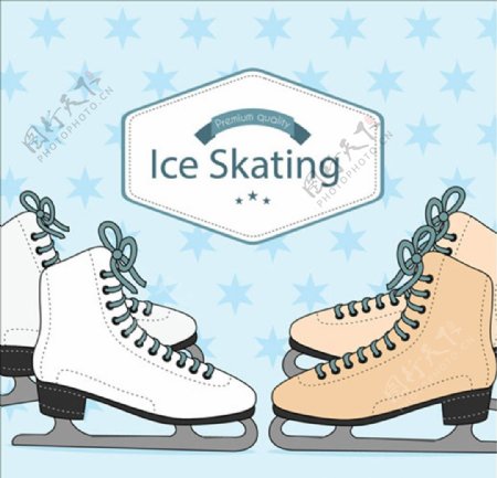 两双滑冰鞋海报