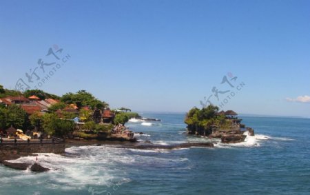 巴厘岛大海边礁石